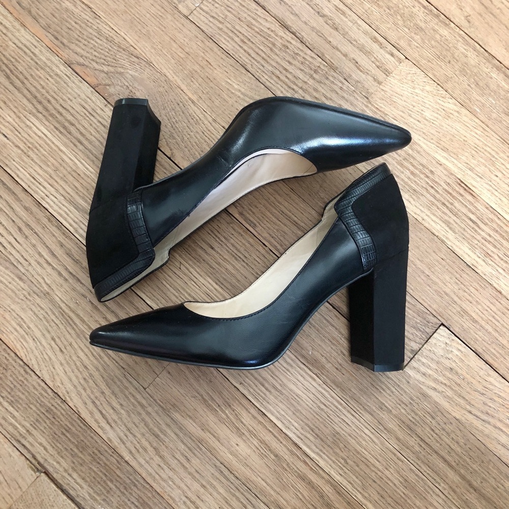 Nine West Leather Upper Block Heel